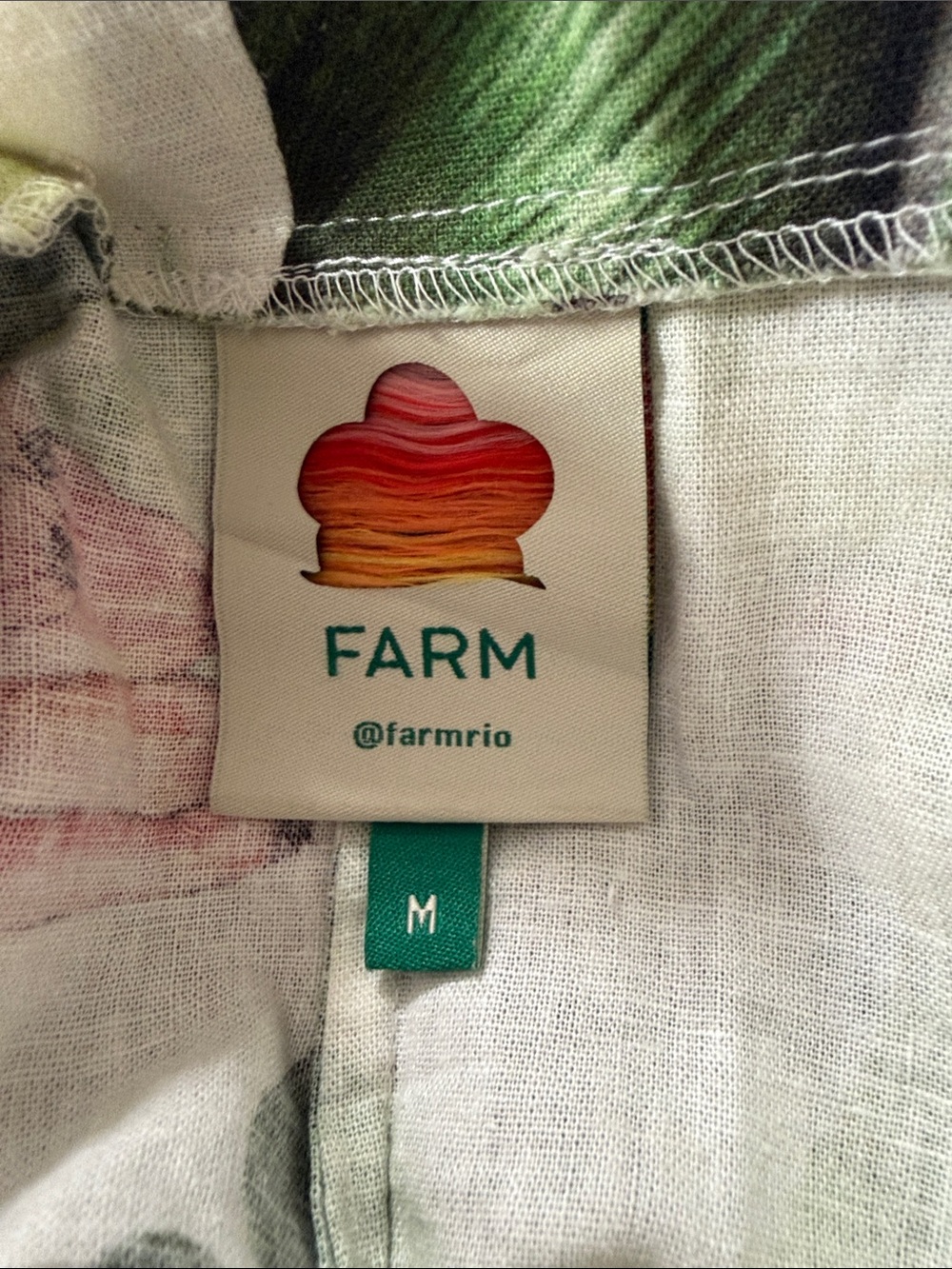 FARM Rio Green and Pink Tropical Leaf Mini Dress - Picture 2 of 3